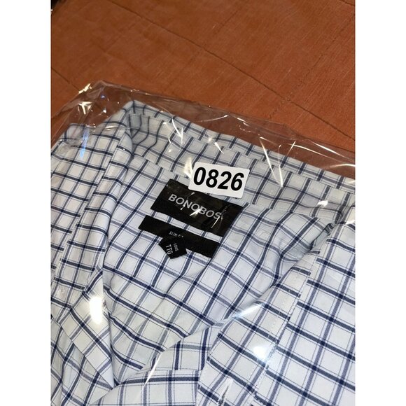 Bonobos Mens Long Sleeve Blue Checkered Button-Up Shirt Long XXL - Picture 9 of 9